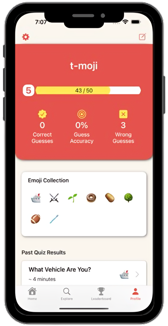 T-moji profile screen